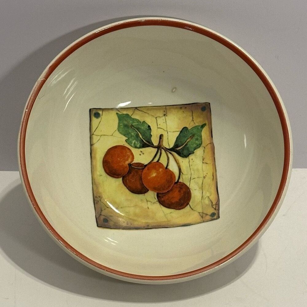Ceramic Bowl with Picture of Fruit 8.25”